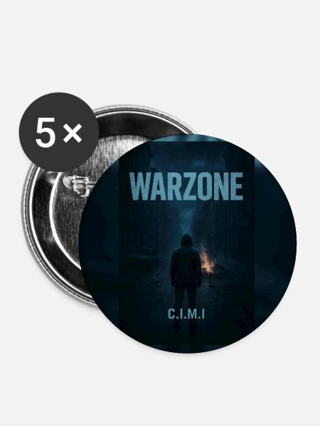 Warzone C.I.M.I - Buttons groß 56 mm (5er Pack) - Weiß