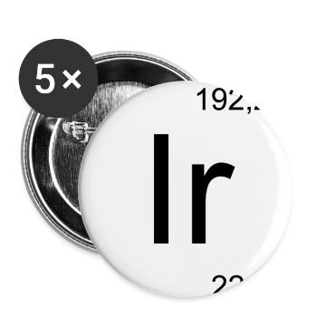 Symbole d’iridium dans le tableau périodique - Lot de 5 grands badges (56 mm) - blanc - Devant