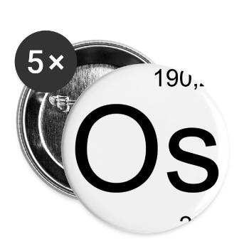 Osmium Symbol im Periodensystem Stil - Buttons groß 56 mm (5er Pack) - Weiß - Vorne
