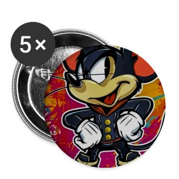 Graffiti Mouseheld in Street Style - Buttons large 2.2''/56 mm (5-pack) - white - Front
