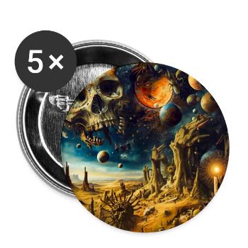 Kosmische Skelettlandschaft - Buttons groß 56 mm (5er Pack) - Weiß - Vorne