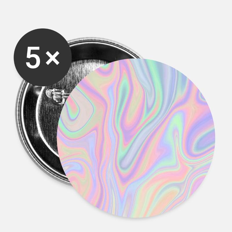 Iridescent Abstract Liquid Pastel Pattern - Buttons large 2.2''/56 mm (5-pack) - white