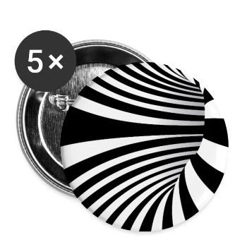 Hypnotic Black and White Waves - Buttons large 2.2''/56 mm (5-pack) - white - Front