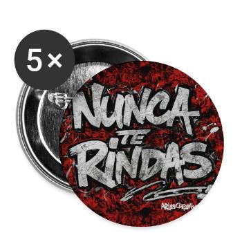 Nie von den Graffiti-Kapitulationen - Buttons groß 56 mm (5er Pack) - Weiß - Vorne