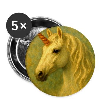 Heiß gemalt Einhornporträt - Buttons groß 56 mm (5er Pack) - Weiß - Vorne