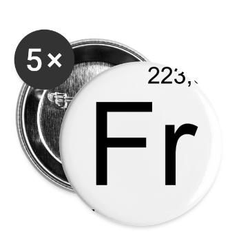 Francium-Elementdesign mit Periodenzahlen - Buttons groß 56 mm (5er Pack) - Weiß - Vorne