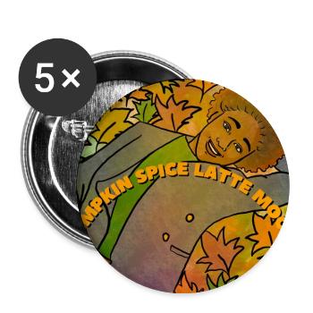 Pumpkin Spice Latte Mood - Buttons large 2.2''/56 mm (5-pack) - white - Front