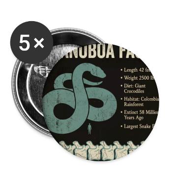 Titanoboa Facts Largest Snake of Prehistoric Times - Buttons large 2.2''/56 mm (5-pack) - white - Front