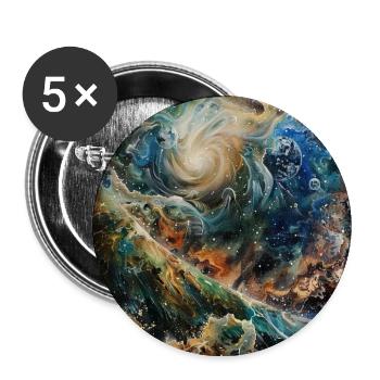Kosmischer Wirbelgalaxie - Buttons groß 56 mm (5er Pack) - Weiß - Vorne