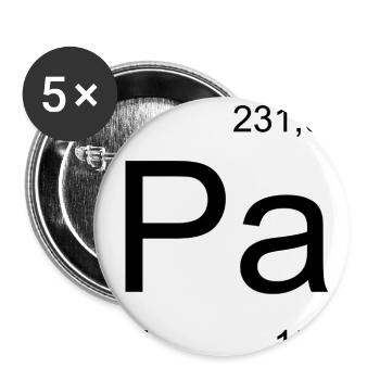 Protactinium Pa Element Typography - Buttons large 2.2''/56 mm (5-pack) - white - Front