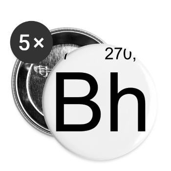 Bohrium Bh Großbuchstaben Zahlen-Grafik - Buttons groß 56 mm (5er Pack) - Weiß - Vorne