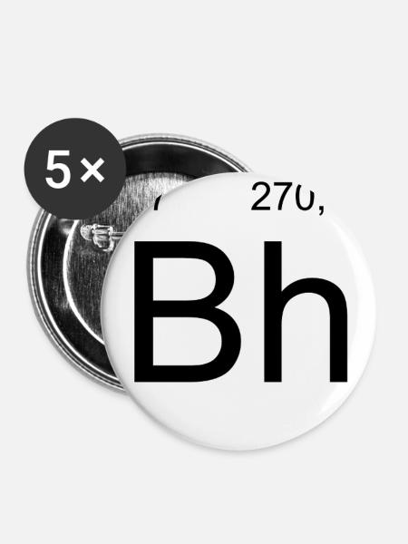 Bohrium Bh Großbuchstaben Zahlen-Grafik - Buttons groß 56 mm (5er Pack) - Weiß