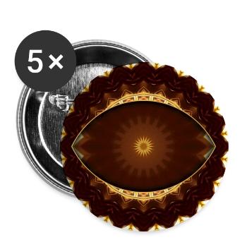 Kaleidoscopic Gold Mandala - Buttons large 2.2''/56 mm (5-pack) - white - Front