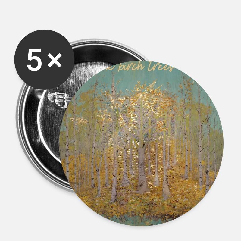 Where the birches whisper - Buttons large 2.2''/56 mm (5-pack) - white