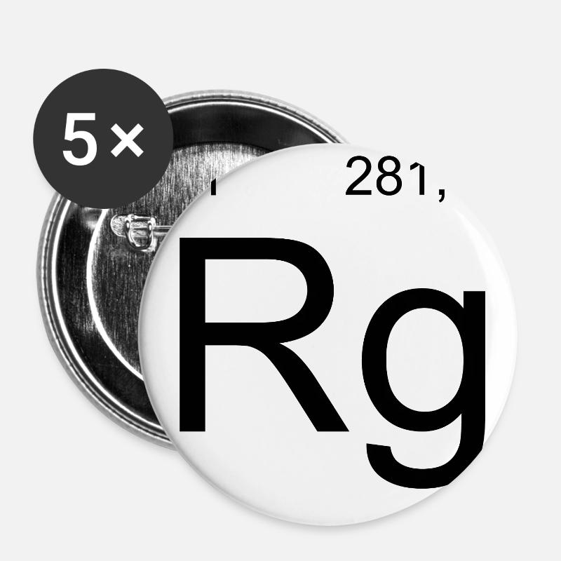 Roentgenium Minimal Design - Buttons large 2.2''/56 mm (5-pack) - white