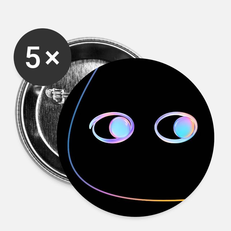 Seite Eye_Neon - Buttons groß 56 mm (5er Pack) - Weiß