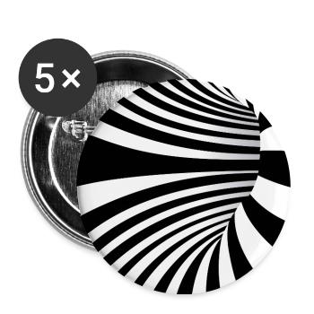 Monochromer Spiralfluss - Buttons groß 56 mm (5er Pack) - Weiß - Vorne