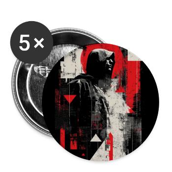 Hooded Echo Geometric Neon - Buttons groß 56 mm (5er Pack) - Weiß - Vorne