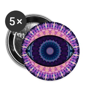 Mandala oculaire kaléidoscopique - Lot de 5 grands badges (56 mm) - blanc - Devant