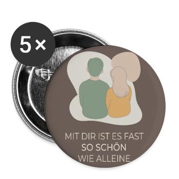 C’est presque aussi agréable avec toi que seul - Lot de 5 grands badges (56 mm) - blanc - Devant