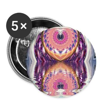 Circle Mandala Reflection in Neon Colors - Buttons large 2.2''/56 mm (5-pack) - white - Front