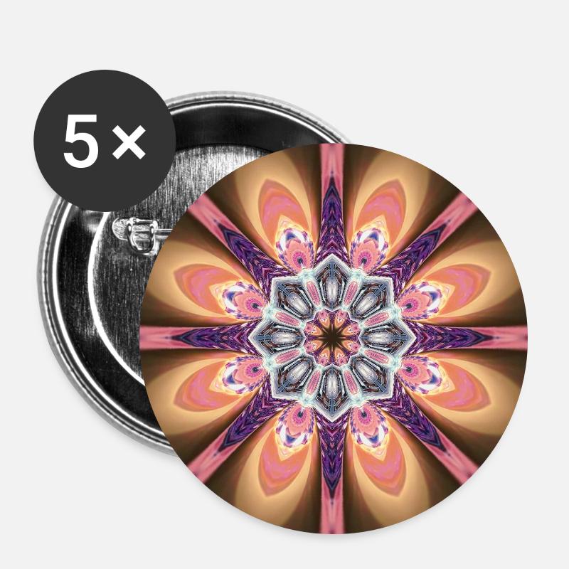 Mandala Dawn - Buttons large 2.2''/56 mm (5-pack) - white