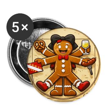 Vitruvian logo T-shirt Mannele Alsace - Buttons large 2.2''/56 mm (5-pack) - white - Front