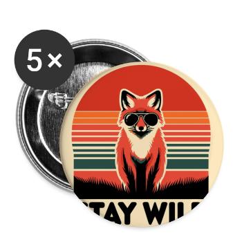 Stay Wild - Buttons groß 56 mm (5er Pack) - Weiß - Vorne