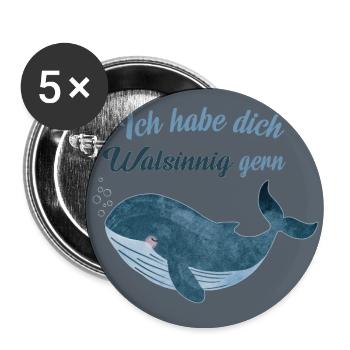I Love You Walsinnig Poster - Buttons large 2.2''/56 mm (5-pack) - white - Front