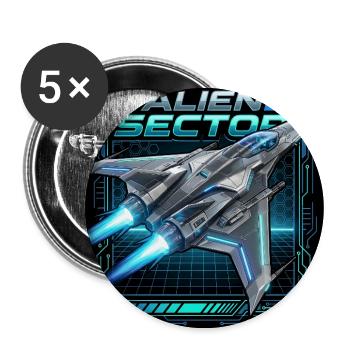 Alien Sector Nebula Fighter - Buttons large 2.2''/56 mm (5-pack) - white - Front