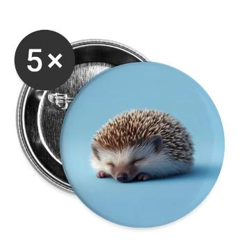 Hérisson Bleu Endormi - Lot de 5 grands badges (56 mm) - blanc - Devant