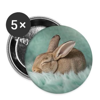 Rêves néon de lapin - Lot de 5 grands badges (56 mm) - blanc - Devant