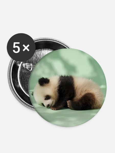 264 Pandas - Buttons groß 56 mm (5er Pack) - Weiß