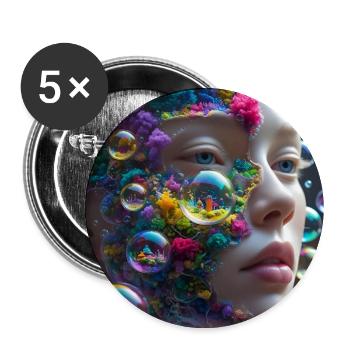 Dreamy Coral Portrait - Buttons large 2.2''/56 mm (5-pack) - white - Front