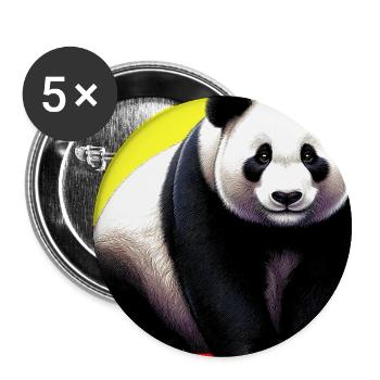 Panda - Buttons groß 56 mm (5er Pack) - Weiß - Vorne