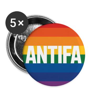Antifa - Antifascist Merch - Buttons large 2.2''/56 mm (5-pack) - white - Front