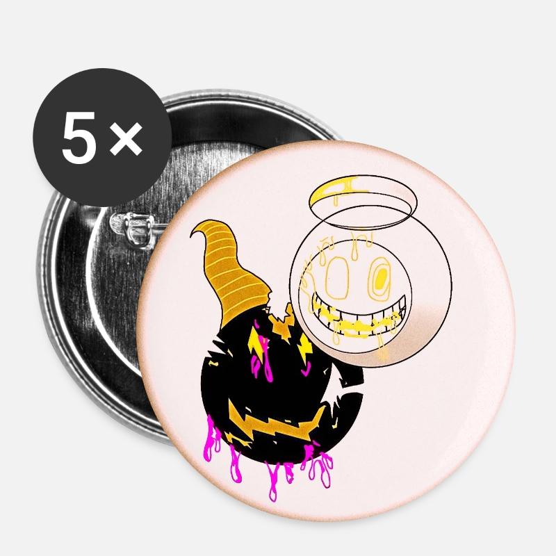 Angel and Devil Design - Buttons large 2.2''/56 mm (5-pack) - white
