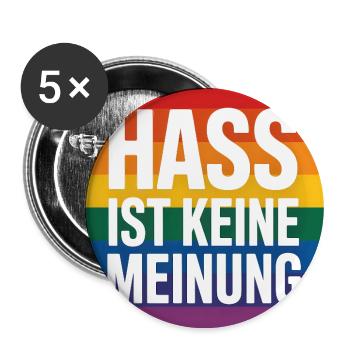 La haine n’est pas une opinion - Antifa Tee - Lot de 5 grands badges (56 mm) - blanc - Devant