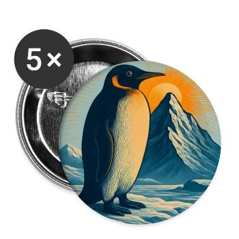 Polar beach penguin at sunrise - Buttons large 2.2''/56 mm (5-pack) - white - Front