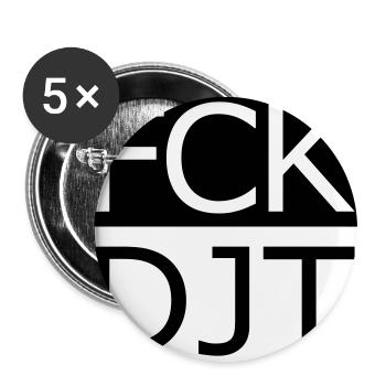 Provokante Blocktypografie Protest - Buttons groß 56 mm (5er Pack) - Weiß - Vorne