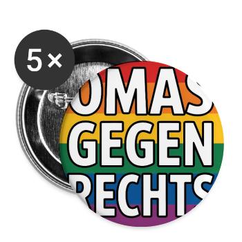 Grannies contre la droite - Antifa Rainbow Tea - Lot de 5 grands badges (56 mm) - blanc - Devant