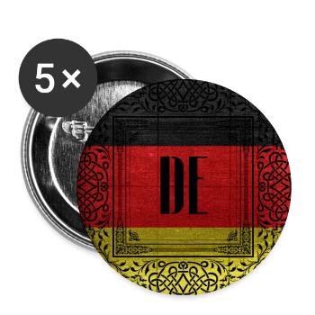 DE Antik-Flagge Ornament - Buttons groß 56 mm (5er Pack) - Weiß - Vorne