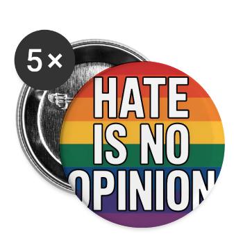 La haine n’est pas une opinion - Antifa Merch - Lot de 5 grands badges (56 mm) - blanc - Devant
