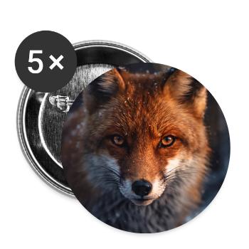 Fuchs-Erkundung bei Einbruch der Dämmerung - Buttons groß 56 mm (5er Pack) - Weiß - Vorne