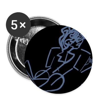 KUNST. NIEMAND. CHARAKTER. NACHRICHT. ZITATE - Buttons groß 56 mm (5er Pack) - Weiß - Vorne