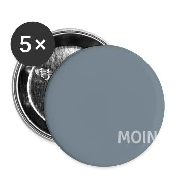 Moin Poster Minimal Norddeutsch Humor Typografie - Buttons groß 56 mm (5er Pack) - Weiß - Vorne