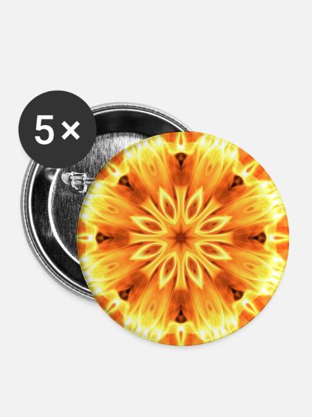 Feuerstern Kaleidoskop - Buttons groß 56 mm (5er Pack) - Weiß
