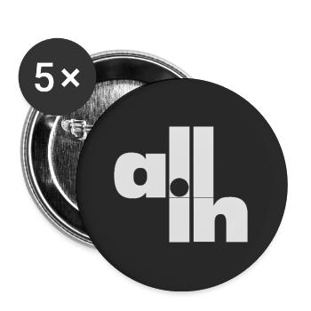 All in Poker Typography Minimal Statement - Buttons large 2.2''/56 mm (5-pack) - white - Front
