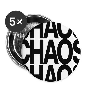 Chaos Typografie Minimal Design - Buttons groß 56 mm (5er Pack) - Weiß - Vorne