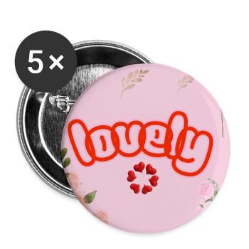 Lucky Neon Floral on Pink - Buttons large 2.2''/56 mm (5-pack) - white - Front